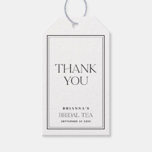 Eleganter Minimalistischer Black & White Bridal Te Geschenkanhänger