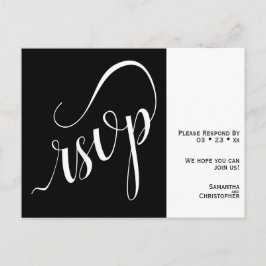 Eleganter Minimalistischer Black & White Wedding R Postkarte