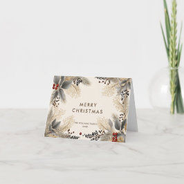 Eleganter Minimalistischer Bohemischer Weihnachtsg Feiertagskarte