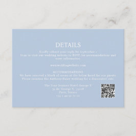 Eleganter Minimalistischer Dusty Blue Details QR C Begleitkarte