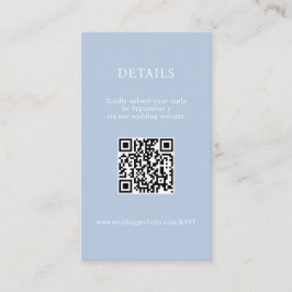 Eleganter Minimalistischer Dusty Blue Details QR C Begleitkarte