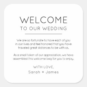 Eleganter Minimalistischer Empfang in unserer Hoch Quadratischer Aufkleber