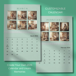 Eleganter minimalistischer Familienfoto-Kalender 2 Kalender