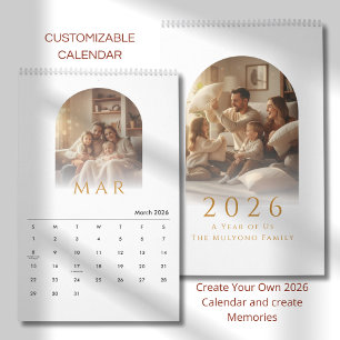 Eleganter minimalistischer Familienfoto-Kalender 2 Kalender