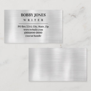 Eleganter minimalistischer faux-silberfolien-metal visitenkarte