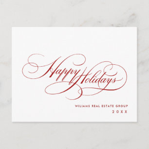 Eleganter minimalistischer Firmen-Weihnachtsfeiert Postkarte