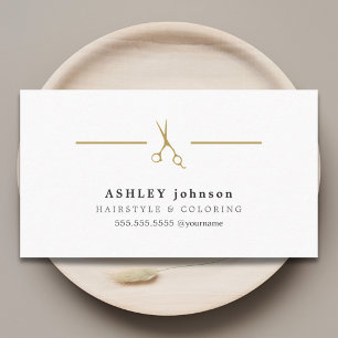 Eleganter Minimalistischer Friseur aus White Gold  Visitenkarte