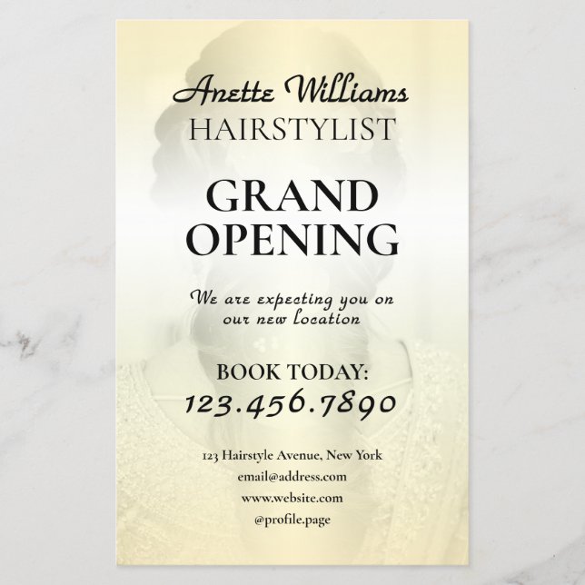 Eleganter, minimalistischer Friseur Flyer (Vorne)