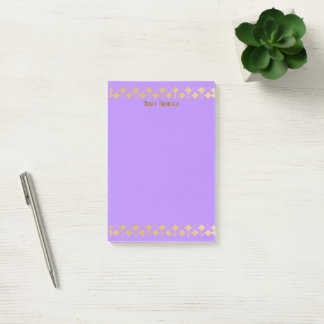Eleganter minimalistischer Goldakzent Lavendel Post-it Klebezettel