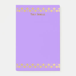 Eleganter minimalistischer Goldakzent Lavendel Post-it Klebezettel