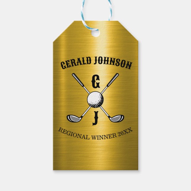 Eleganter Minimalistischer Golf Monogr... Geschenkanhänger (Vorderseite)