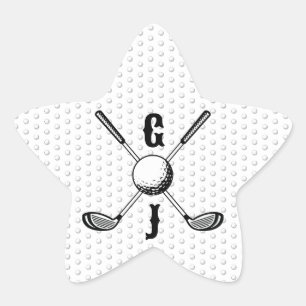 Eleganter minimalistischer Golf-Monogr... Stern-Aufkleber