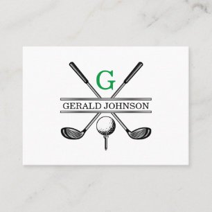 Eleganter minimalistischer Golf-Monogramm-Geschäft Visitenkarte