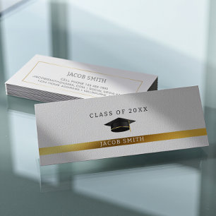 Eleganter Minimalistischer Graduate Contact und Ne Telefonnummerkarte