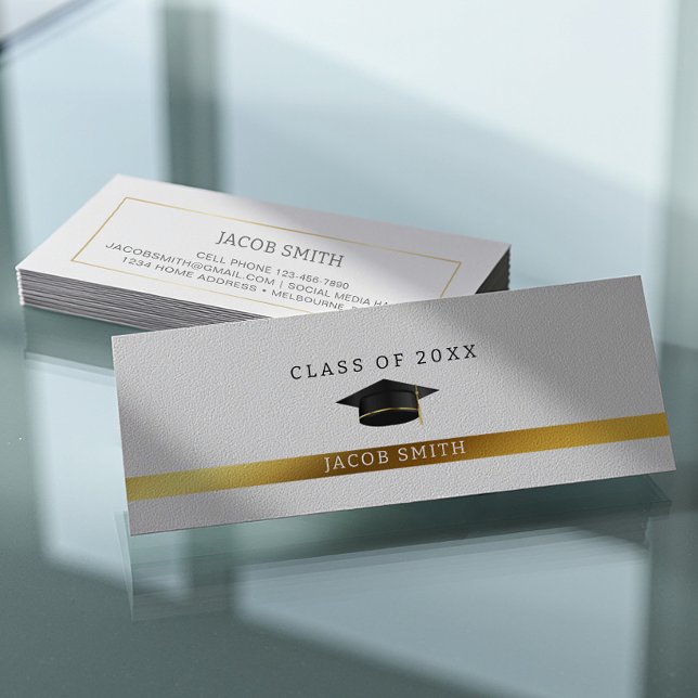 Eleganter Minimalistischer Graduate Contact und Ne Telefonnummerkarte (Graduate Contact and Networking Calling Card)