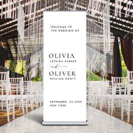 Eleganter Minimalistischer Hochzeitsempfang Ausziehbarer Banner