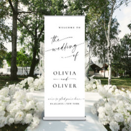 Eleganter Minimalistischer Hochzeitsempfang Ausziehbarer Banner