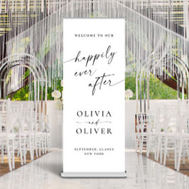 Eleganter Minimalistischer Hochzeitsempfang Ausziehbarer Banner