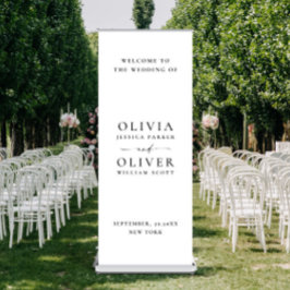 Eleganter, Minimalistischer Hochzeitsempfang Ausziehbarer Banner