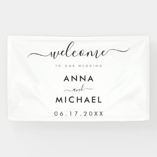 Eleganter Minimalistischer Hochzeitsempfang Banner