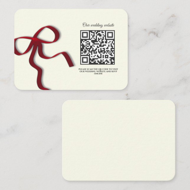 Eleganter Minimalistischer Hochzeitsklassiker Red  Begleitkarte (Vorne/Hinten)