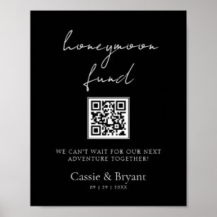 Eleganter Minimalistischer Honeymoon Fund Wedding  Poster