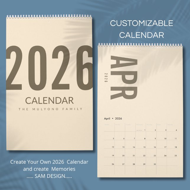 Eleganter minimalistischer Kalender 2026 (Von Creator hochgeladen)