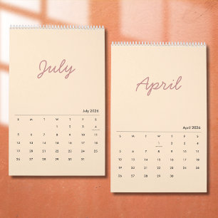 Eleganter minimalistischer Kalender 2026