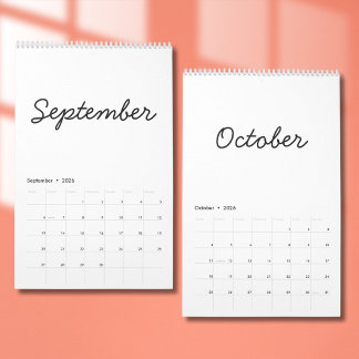 Eleganter minimalistischer Kalender 2026