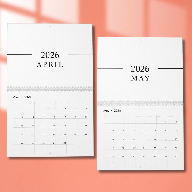Eleganter minimalistischer Kalender 2026 (Von Creator hochgeladen)
