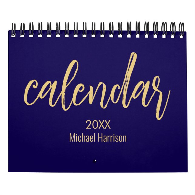 Eleganter minimalistischer Kalender 2026 – blau &  (Titelbild)