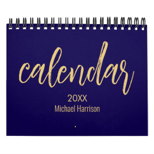 Eleganter minimalistischer Kalender 2026 – blau &