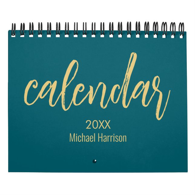 Eleganter minimalistischer Kalender 2026 – Türkis  (Titelbild)