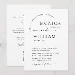 Eleganter Minimalistischer Kalligrafie-QR-Code Einladung