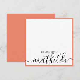 Eleganter Minimalistischer Korallengrenzname Schwa Mitteilungskarte