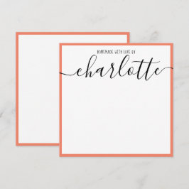 Eleganter Minimalistischer Korallenstrich Schwarze Mitteilungskarte