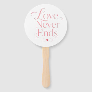Eleganter minimalistischer "Liebe endet nie" Handf Fächer