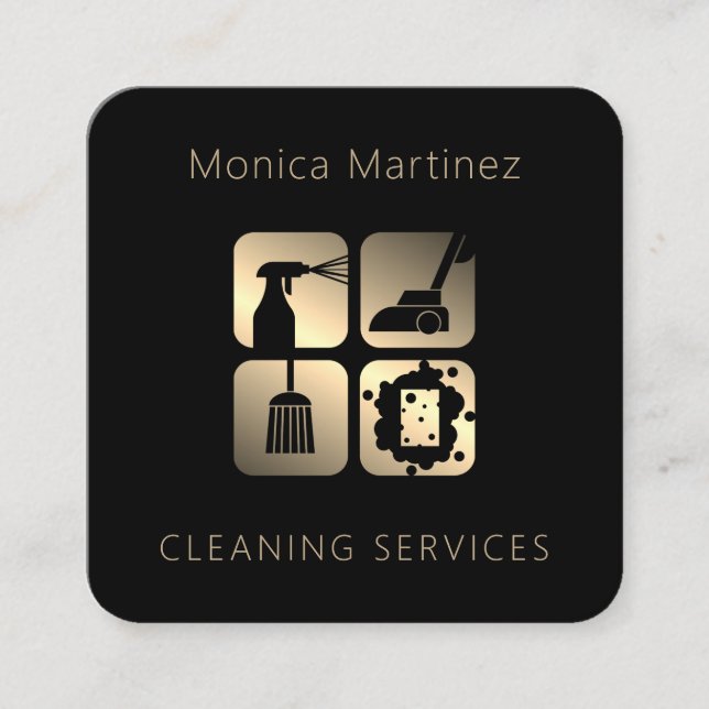 Eleganter minimalistischer Luxus  Quadratische Visitenkarte (Vorderseite)