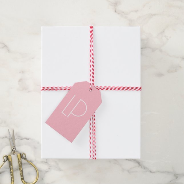 Eleganter minimalistischer moderner Anfangsbuchsta Geschenkanhänger (Mit Garn)