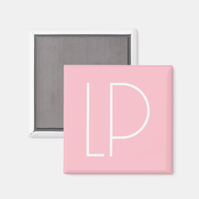 Eleganter minimalistischer moderner Anfangsbuchsta Magnet (Vorderseite/Rückseite)