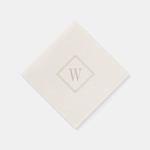 Eleganter Minimalistischer Monogram Beige Wedding  Serviette
