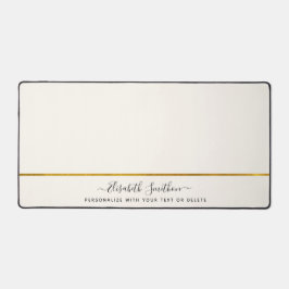 Eleganter minimalistischer Name aus Weiß und Gold Schreibtischunterlage