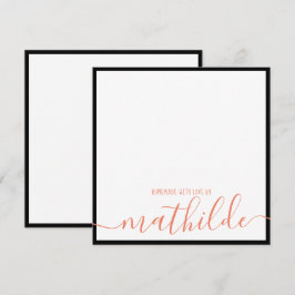 Eleganter Minimalistischer Name des Korallenschrei Mitteilungskarte