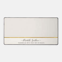 Eleganter Minimalistischer Off White Taupe Gold Na Schreibtischunterlage