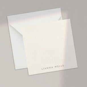 Eleganter Minimalistischer Personalisierter Linen  Mitteilungskarte