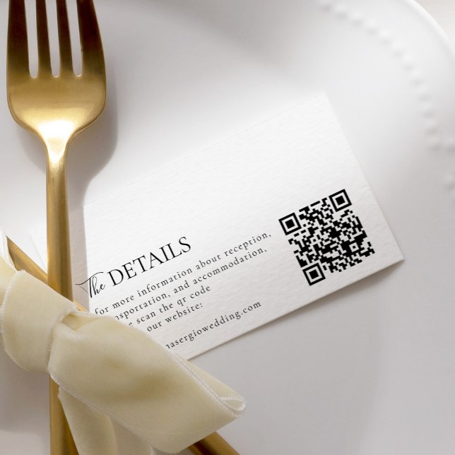 Eleganter Minimalistischer Qr Code für Hochzeiten Begleitkarte (Von Creator hochgeladen)