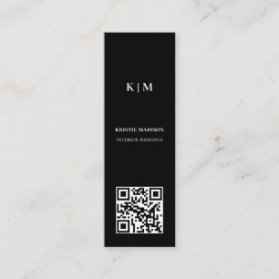 Eleganter Minimalistischer Qr-Code - Innenarchitek Mini Visitenkarte