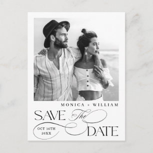 Eleganter Minimalistischer QR-Code Save the Date f Postkarte