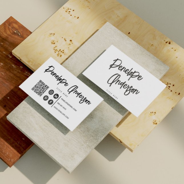 Eleganter Minimalistischer QR-Code Visitenkarte (Von Creator hochgeladen)