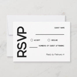 Eleganter Minimalistischer RSVP Karte